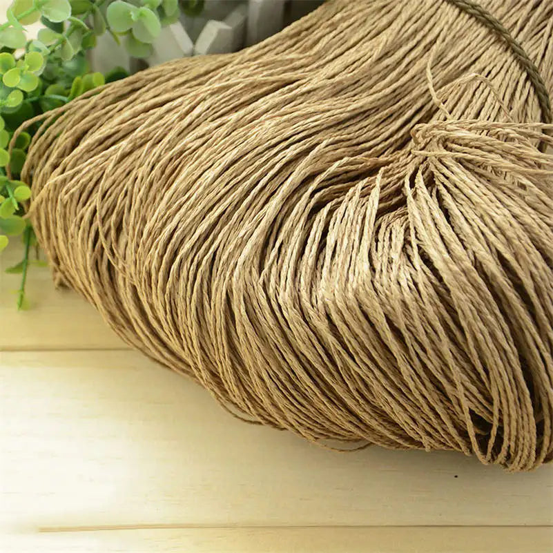 Natural Raffia Straw Yarn 600 Meter 500g for Hand Knitting Crochet Summer Hats Handbags Baskets DIY Craft