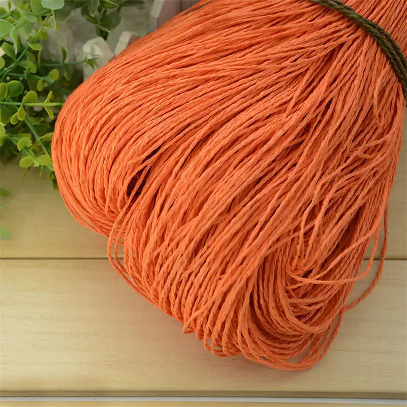 Natural Raffia Straw Yarn 600 Meter 500g for Hand Knitting Crochet Summer Hats Handbags Baskets DIY Craft