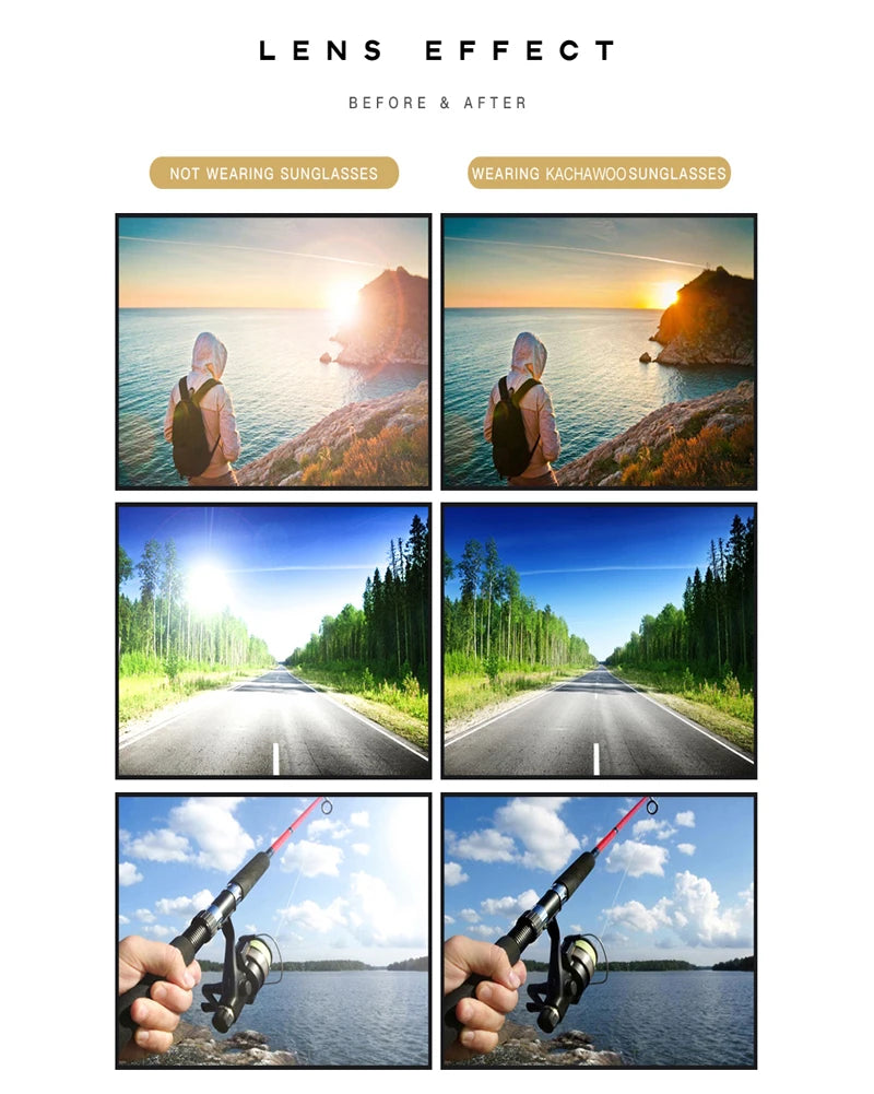 Kachawoo Polarized Sunglasses for Men and Women TR90 Frame Acetate Square Eyewear European Style Blue Orange Grey