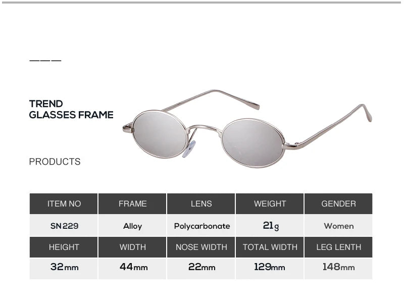 SORVINO Skinny Steampunk Oval Sunglasses 2020 Women Gold Shades