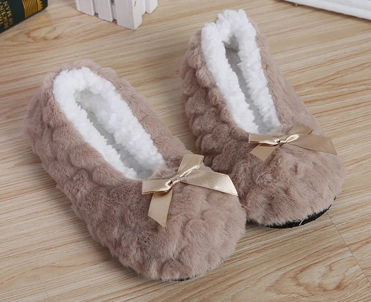 Mntrerm New Cute 2023 Indoor Home Slippers Warm Plush Non-Slip Soft Fur Women Shoes
