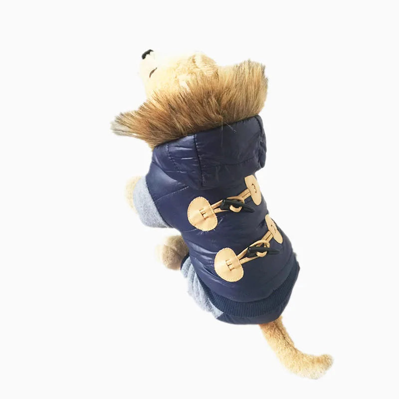 Thick Warm Hooded Jumpsuit for Dogs Winter Pet Coat Comfortable and Stylish Fleece Clothing