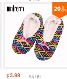 Mntrerm New Cute 2023 Indoor Home Slippers Warm Plush Non-Slip Soft Fur Women Shoes