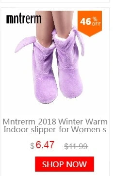 Mntrerm New Cute 2023 Indoor Home Slippers Warm Plush Non-Slip Soft Fur Women Shoes