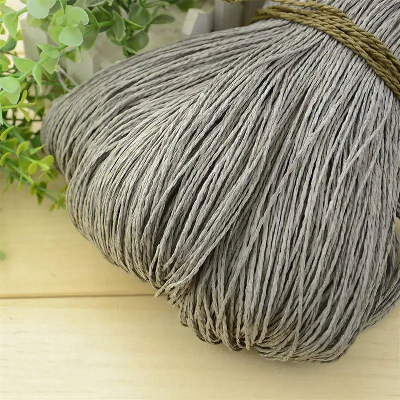 Natural Raffia Straw Yarn 600 Meter 500g for Hand Knitting Crochet Summer Hats Handbags Baskets DIY Craft