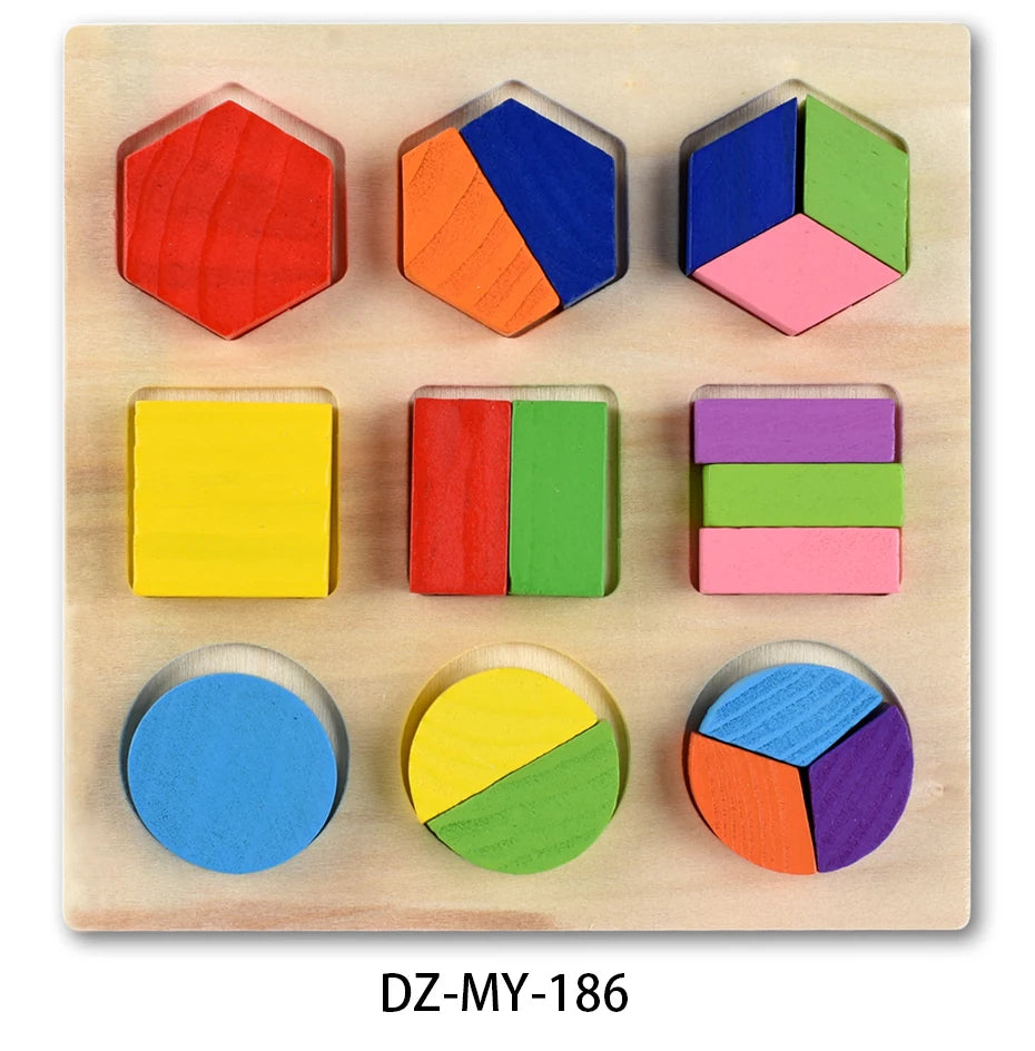 Montessori Wooden Puzzles 3D Jigsaw Educational Toys