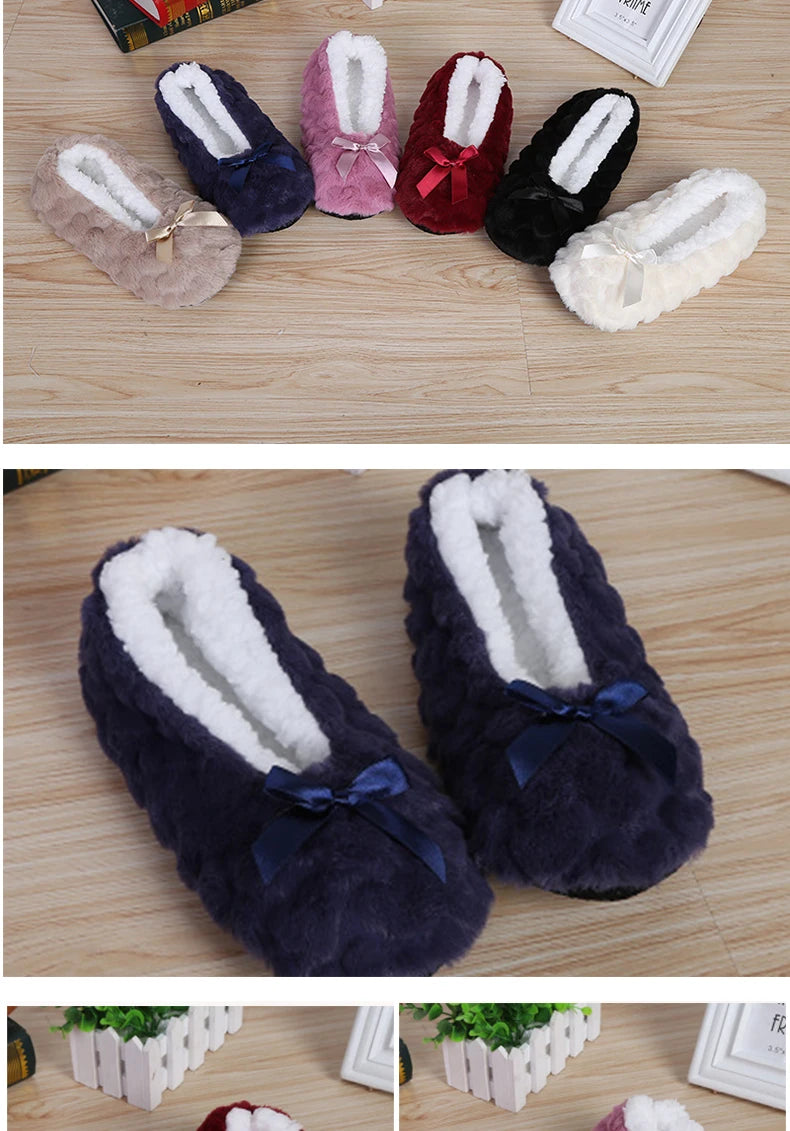 Mntrerm New Cute 2023 Indoor Home Slippers Warm Plush Non-Slip Soft Fur Women Shoes