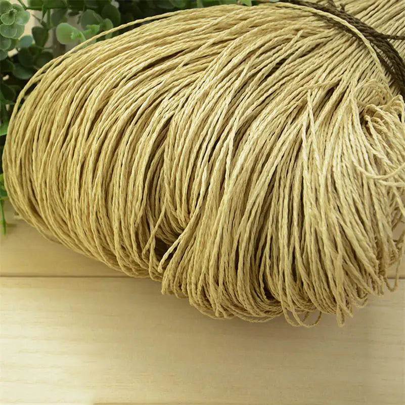 Natural Raffia Straw Yarn 600 Meter 500g for Hand Knitting Crochet Summer Hats Handbags Baskets DIY Craft