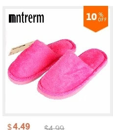 Mntrerm New Cute 2023 Indoor Home Slippers Warm Plush Non-Slip Soft Fur Women Shoes