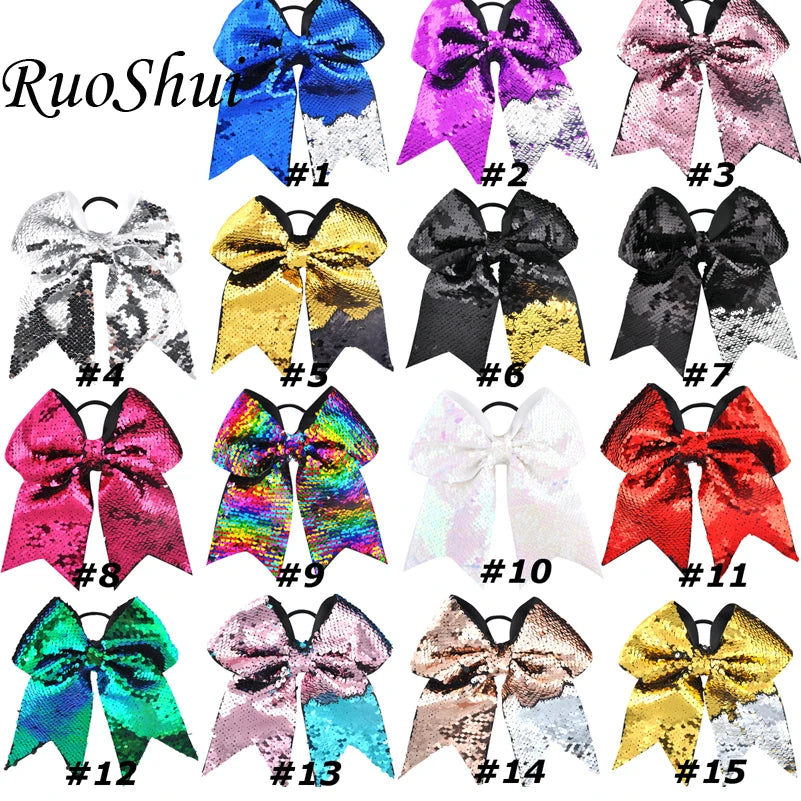 8 Inch Double-faced Mermaid Sequins Hair Bow for Girls