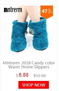 Mntrerm New Cute 2023 Indoor Home Slippers Warm Plush Non-Slip Soft Fur Women Shoes
