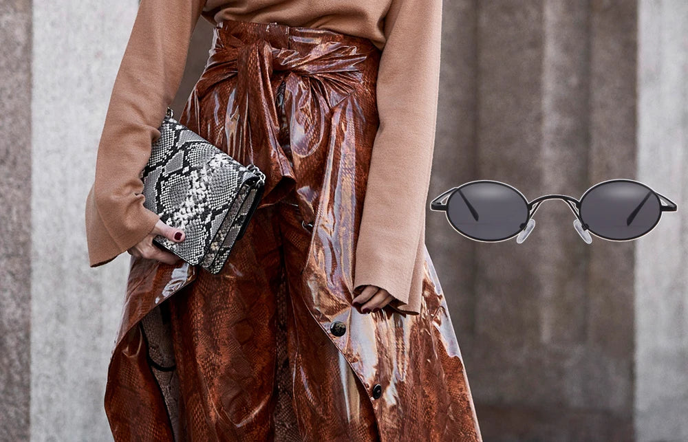 SORVINO Skinny Steampunk Oval Sunglasses 2020 Women Gold Shades