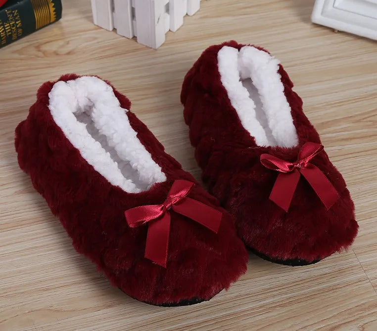 Mntrerm New Cute 2023 Indoor Home Slippers Warm Plush Non-Slip Soft Fur Women Shoes