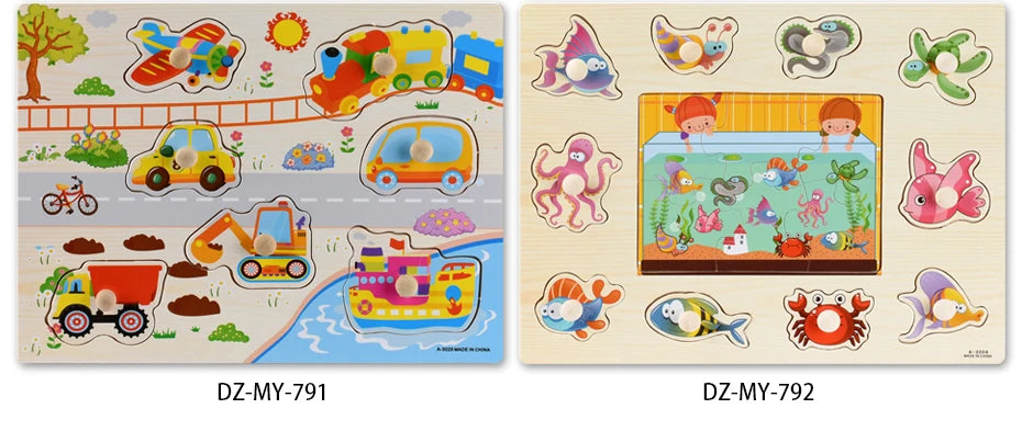 Montessori Wooden Puzzles 3D Jigsaw Educational Toys