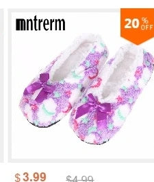 Mntrerm New Cute 2023 Indoor Home Slippers Warm Plush Non-Slip Soft Fur Women Shoes