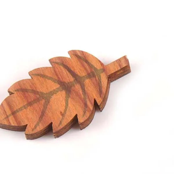 25Pcs Mixed Leaf Pine Cone Wooden Embellishments DIY 24x32mm