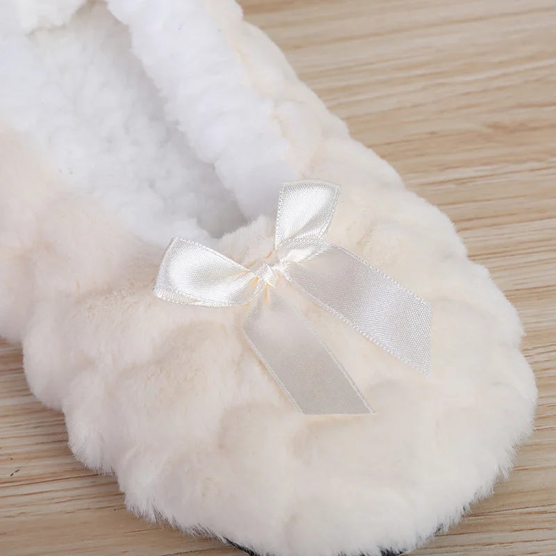 Mntrerm New Cute 2023 Indoor Home Slippers Warm Plush Non-Slip Soft Fur Women Shoes