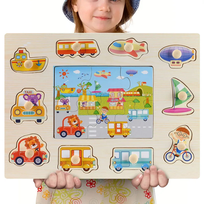 Montessori Wooden Puzzles 3D Jigsaw Educational Toys