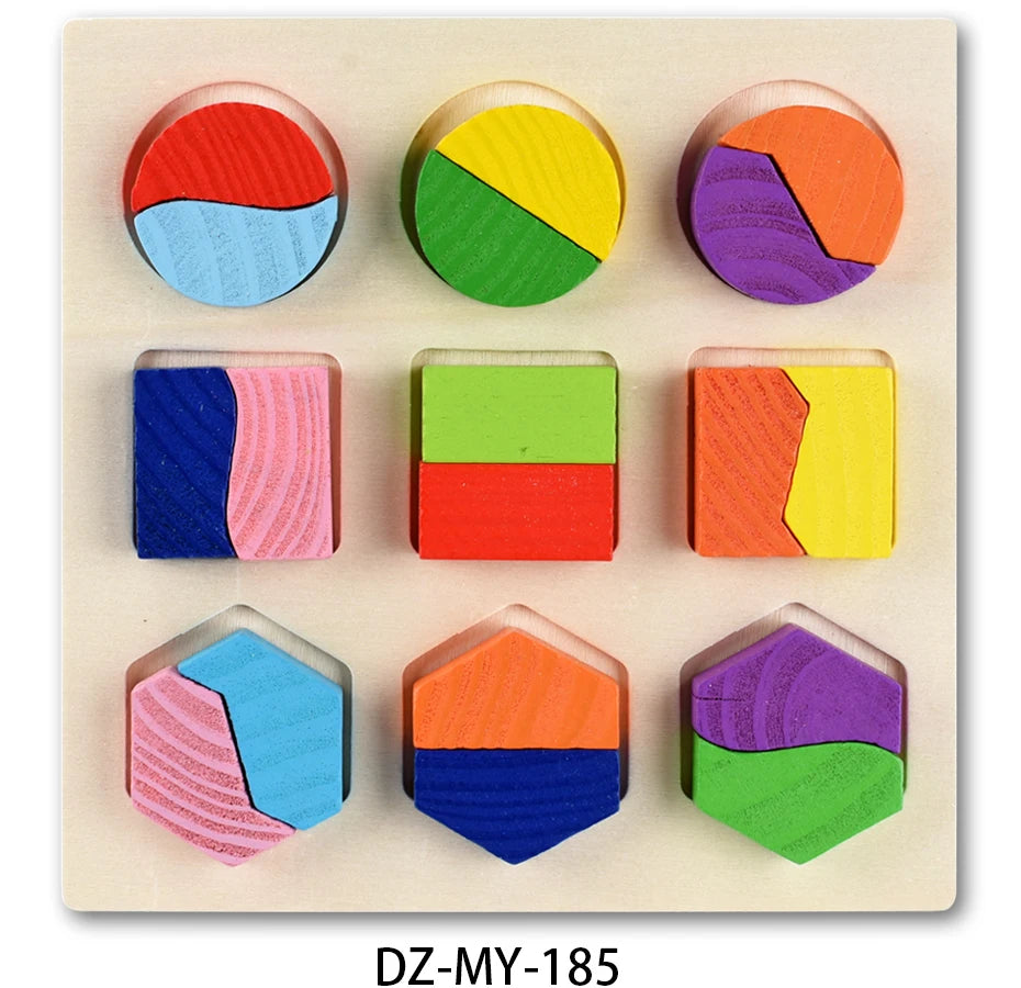 Montessori Wooden Puzzles 3D Jigsaw Educational Toys