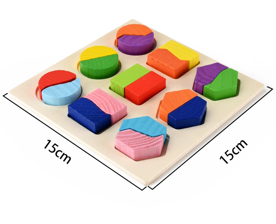 Montessori Wooden Puzzles 3D Jigsaw Educational Toys