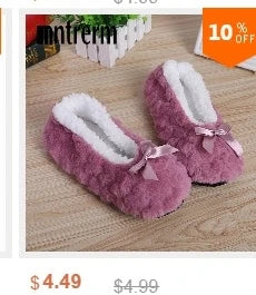 Mntrerm New Cute 2023 Indoor Home Slippers Warm Plush Non-Slip Soft Fur Women Shoes
