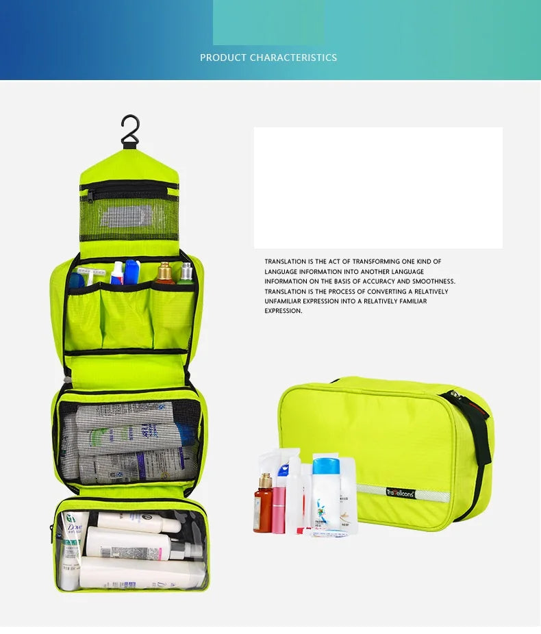 Large Waterproof Makeup Bag for Men and Women Travel Cosmetic Organizer Case Toiletry Pouch