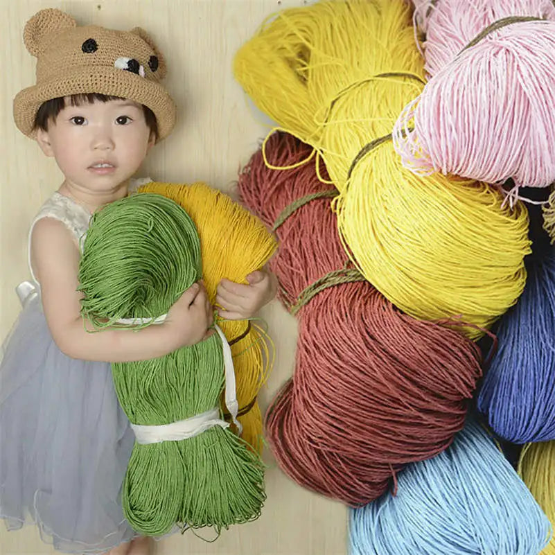 Natural Raffia Straw Yarn 600 Meter 500g for Hand Knitting Crochet Summer Hats Handbags Baskets DIY Craft