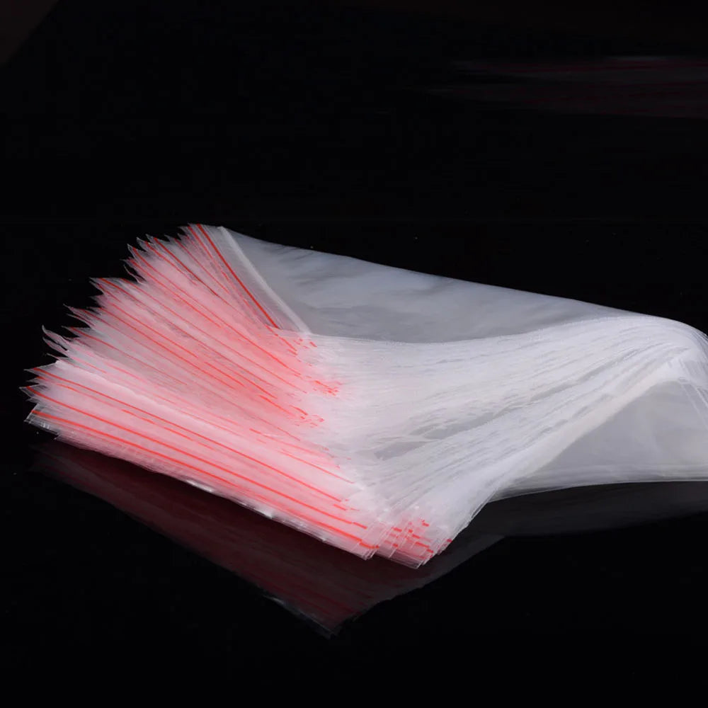 100pcs/Pack Small Zip Lock Plastic Bags 0.05mm Thick