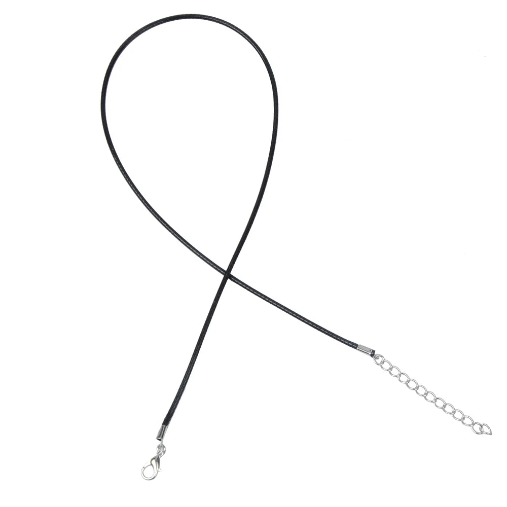 20Pcs Black Wax Cord Chain 45cm Leather Necklace DIY