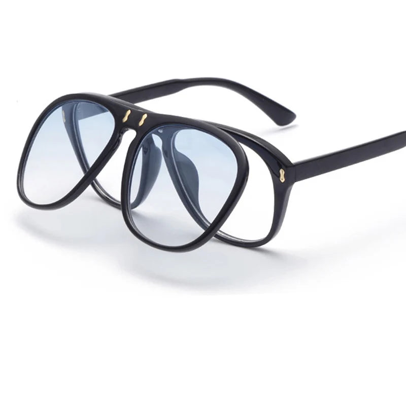 ALOZ MICC New Fashion Flip Sunglasses Unique Oversized Square Eyeglasses Q344