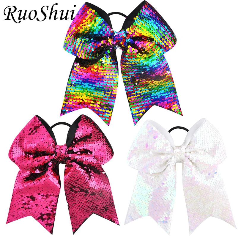 8 Inch Double-faced Mermaid Sequins Hair Bow for Girls