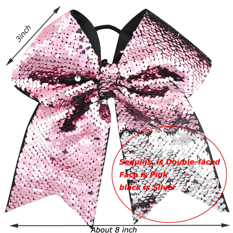 8 Inch Double-faced Mermaid Sequins Hair Bow for Girls