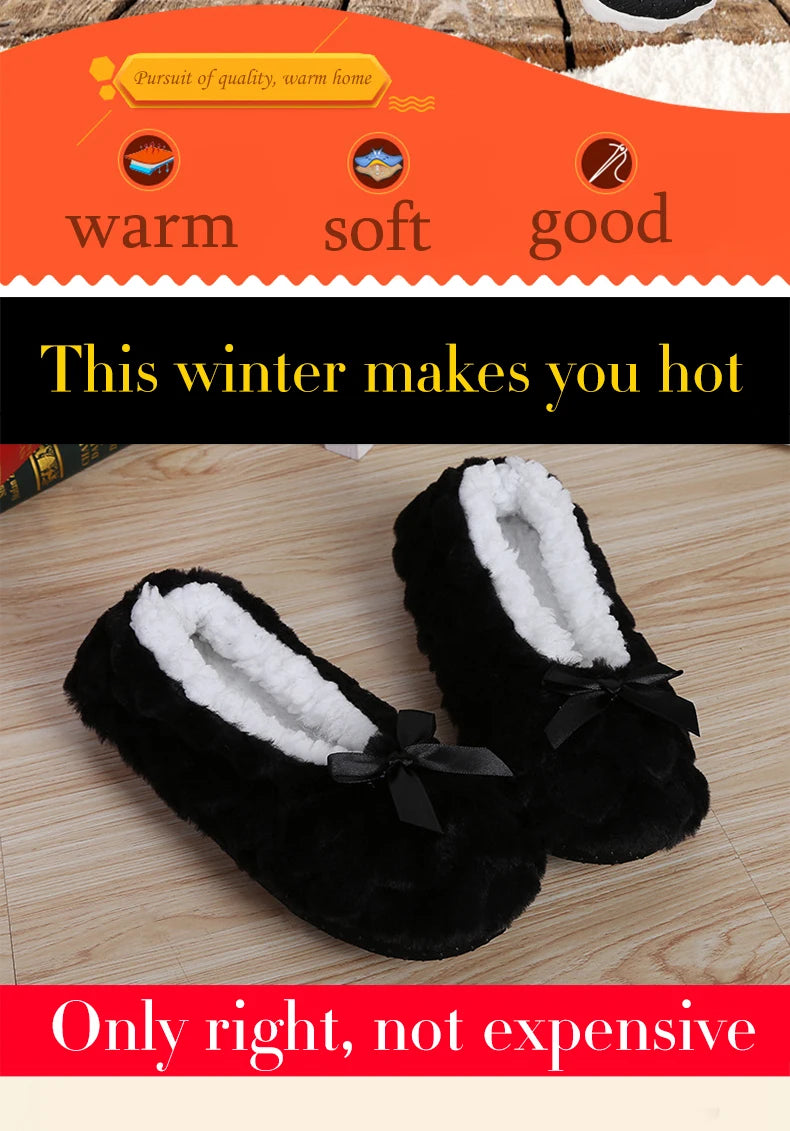 Mntrerm New Cute 2023 Indoor Home Slippers Warm Plush Non-Slip Soft Fur Women Shoes