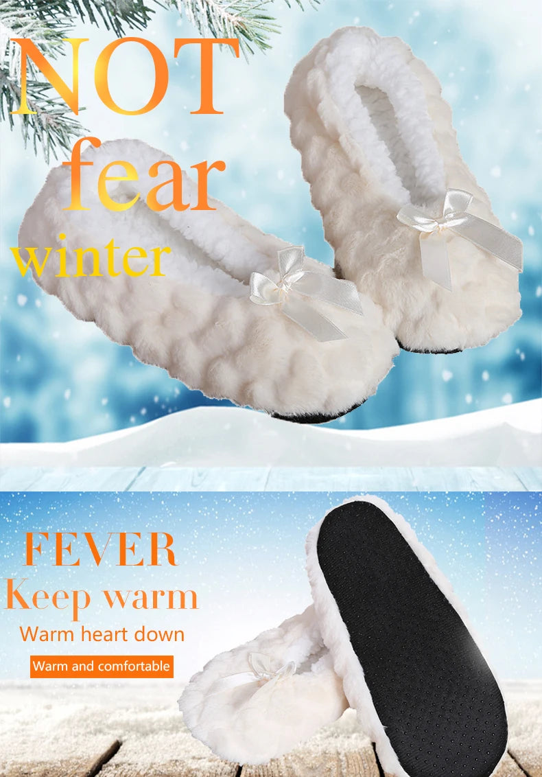 Mntrerm New Cute 2023 Indoor Home Slippers Warm Plush Non-Slip Soft Fur Women Shoes