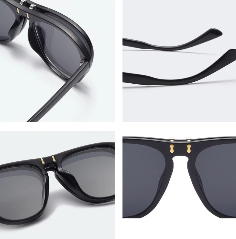 ALOZ MICC New Fashion Flip Sunglasses Unique Oversized Square Eyeglasses Q344