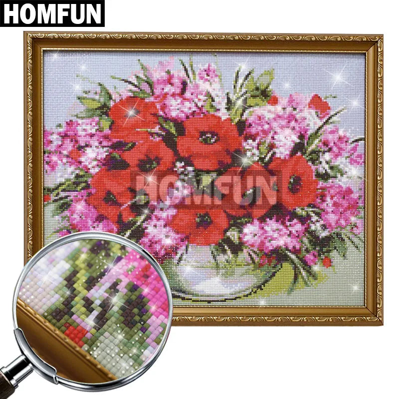 HOMFUN Full Square/Round Drill 5D DIY Diamond Painting Forest Animals Home Decor Gift A01704