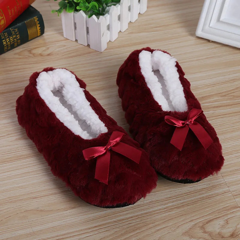 Mntrerm New Cute 2023 Indoor Home Slippers Warm Plush Non-Slip Soft Fur Women Shoes