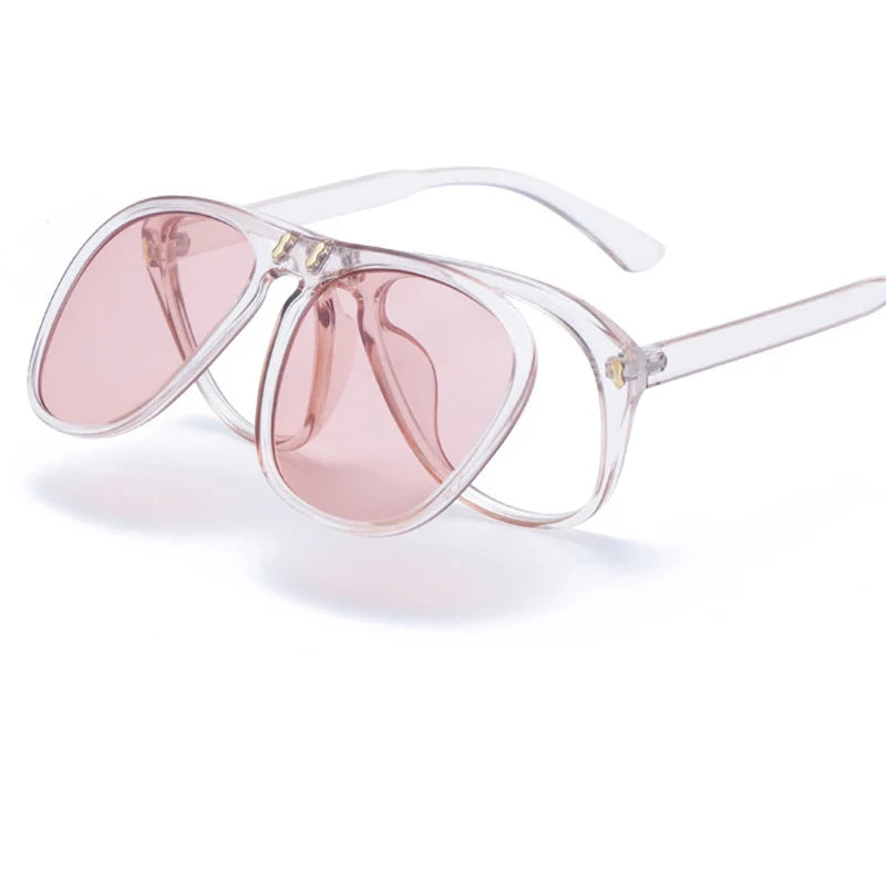 ALOZ MICC New Fashion Flip Sunglasses Unique Oversized Square Eyeglasses Q344