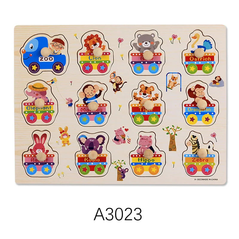 Montessori Wooden Puzzles 3D Jigsaw Educational Toys