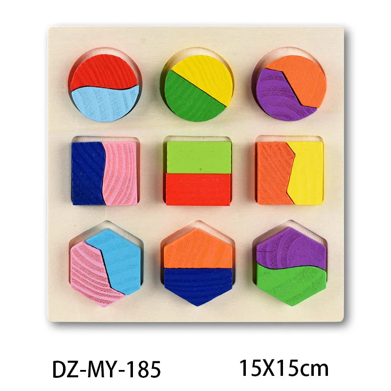 Montessori Wooden Puzzles 3D Jigsaw Educational Toys