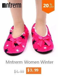 Mntrerm New Cute 2023 Indoor Home Slippers Warm Plush Non-Slip Soft Fur Women Shoes