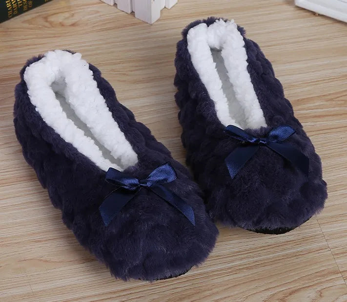 Mntrerm New Cute 2023 Indoor Home Slippers Warm Plush Non-Slip Soft Fur Women Shoes