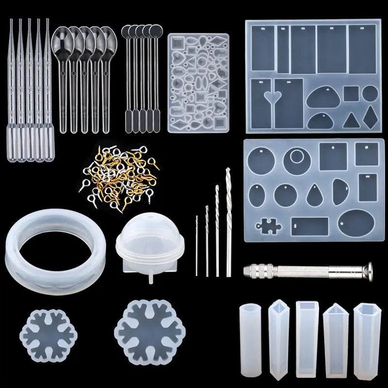 Epoxy Resin Mold Kit Silicone Jewelry Casting Tools for DIY Earring Making