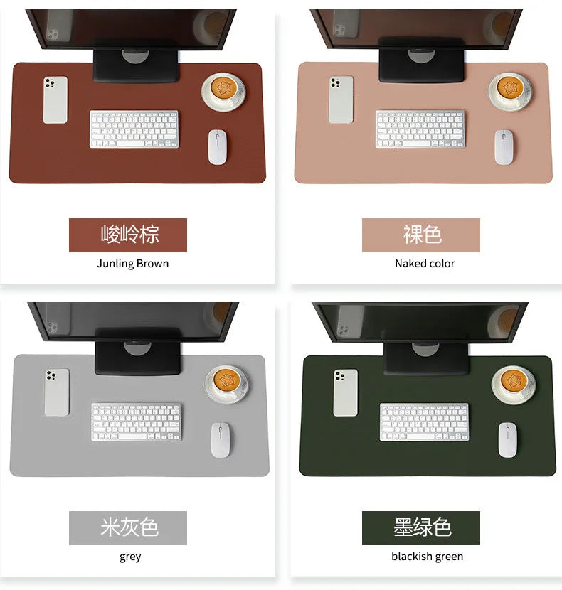 White Mousepad Large Gaming Desk Mat Waterproof Non-Slip PU Suede