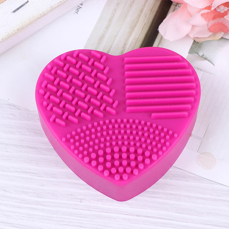 Bear Heart-Shaped Silicone Makeup Brush Cleaner Pad Tool