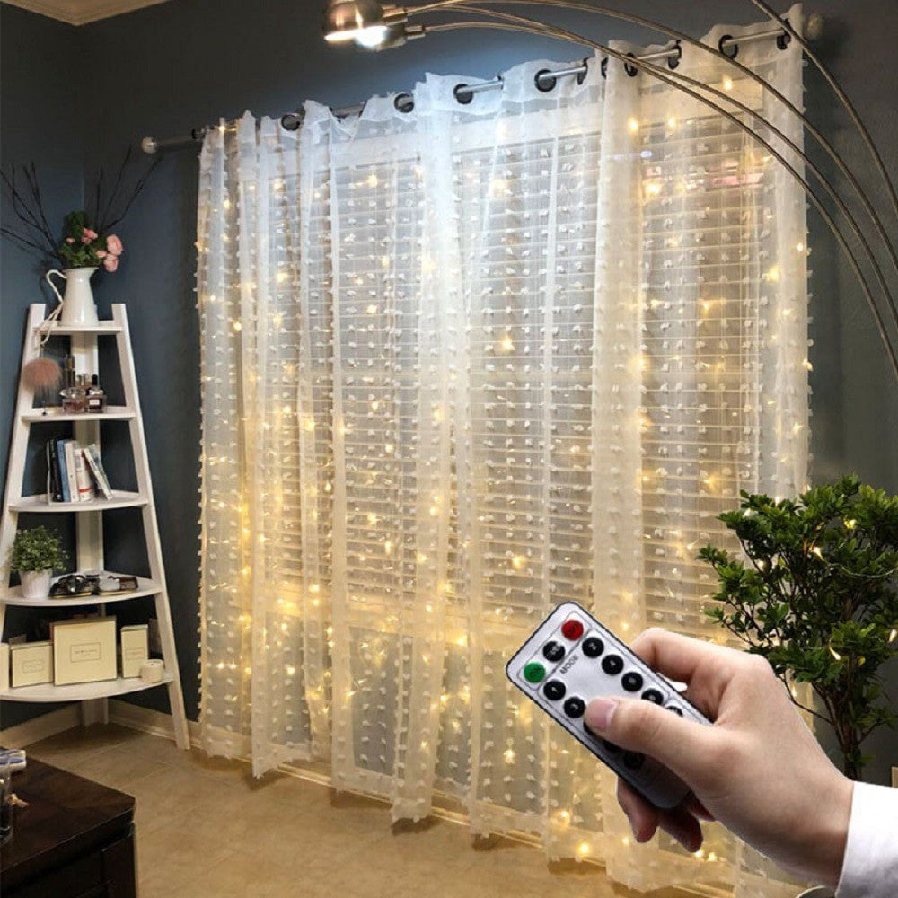 3M LED Curtain String Light Christmas Fairy Lights Garland Icicle Lights for Wedding Party Home Garden Decoration