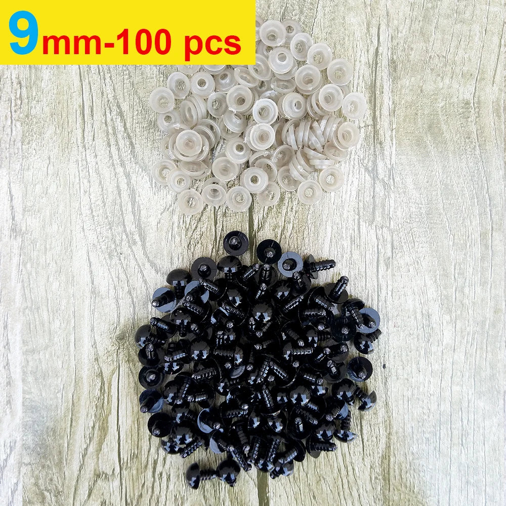 100pcs 8/10/12/14mm Plastic Safety Eyes for DIY Doll Toys