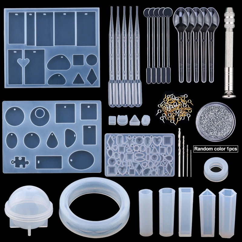 Epoxy Resin Mold Kit Silicone Jewelry Casting Tools for DIY Earring Making