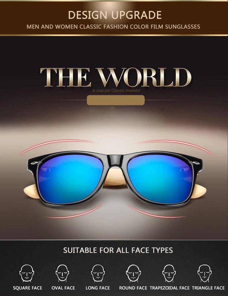 New Bamboo Sunglasses Female Designer Mirror Gafas De Sol