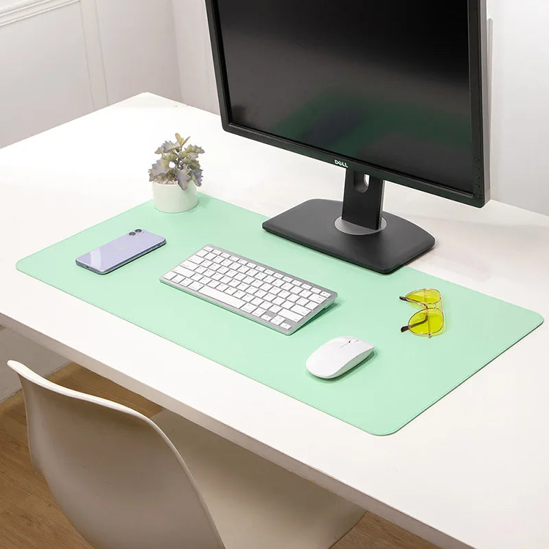 White Mousepad Large Gaming Desk Mat Waterproof Non-Slip PU Suede